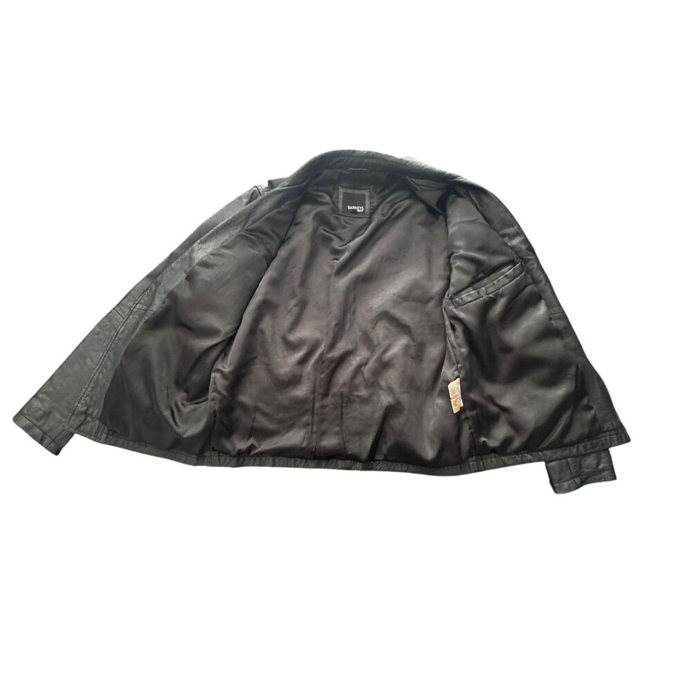 Barneys New York Black Leather Biker Jacket - Men's - Picture 4 of 8
